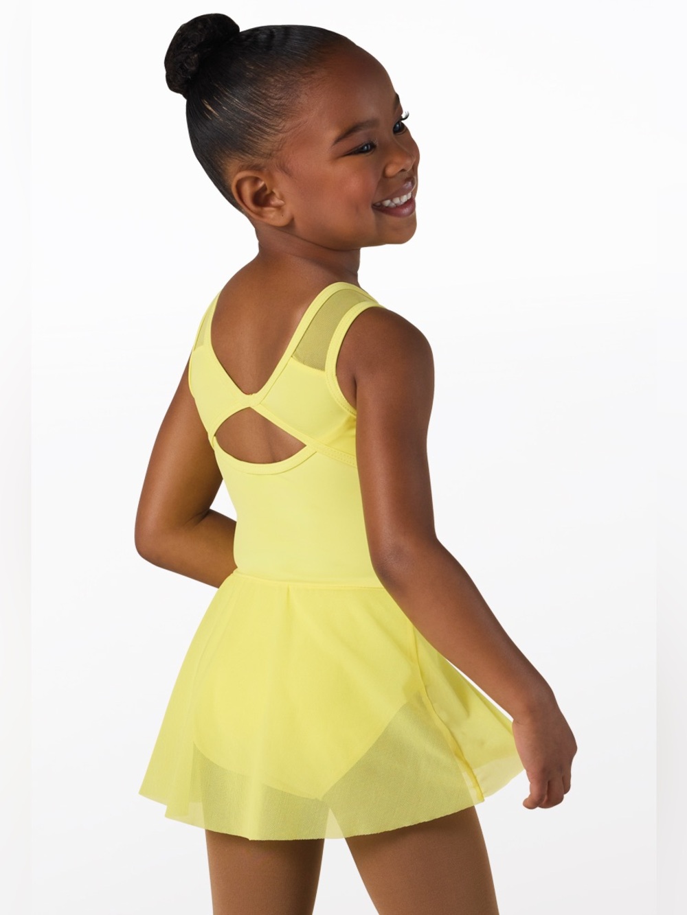 NWT Weissman Dancewear Unitard Dress - Yellow - Small Child